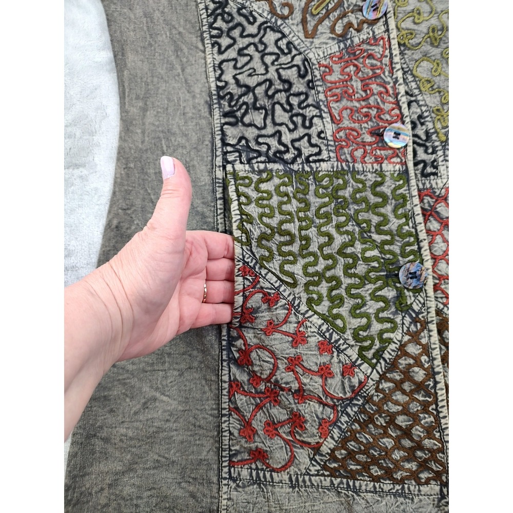 Parsley & Sage Patchwork Embroidered Blazer‎ Jacket Women Size M Made in India - Picture 7 of 9